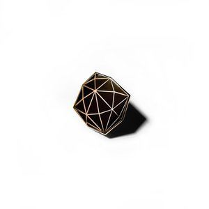 Ball & Chain black gold geometric orb enamel pin